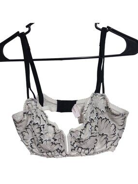 Auden Lace Underwire Bra Size 36D White Black Floral Embroidered Adjustable